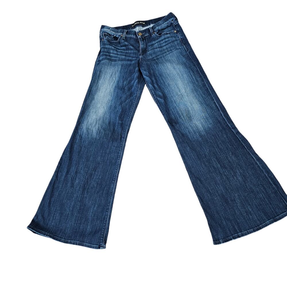 Express Women's Jeans Wide Leg Flare Mid Rise Size 8R Streetwear